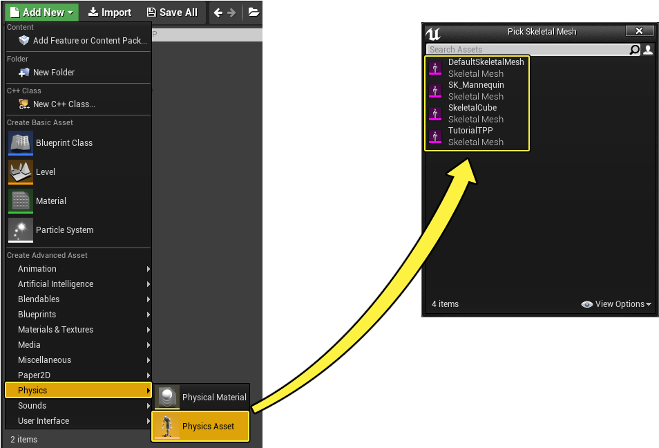 By Creating A Physics Asset Using The Content Browser - Portable Network Graphics (975x667), Png Download