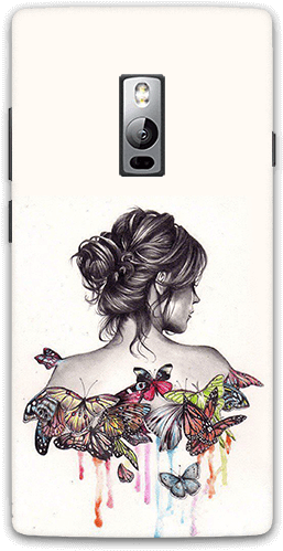 Butterfly Girl Oneplus 2 Mobile Case - Mi Y2 Mobile Cover For Girls (600x600), Png Download