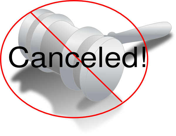 Court Canceled Clip Art - Law Cancelled (600x463), Png Download