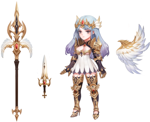 [세나] 세븐나이츠 1주년 코스튬 창공의 수호자 / 6성 엘리스 장비 ☆ Another Side - Seven Knight Irene Costume (550x434), Png Download