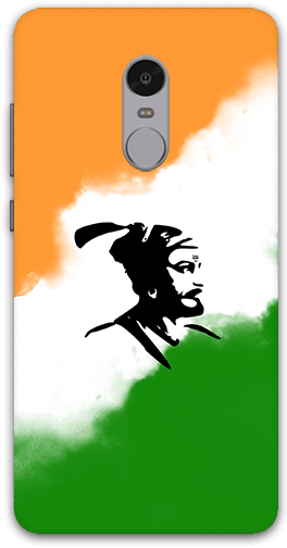 Shivaji With Indian Tricolor Redmi 5 Plus Mobile Back - Mobile Phone (600x600), Png Download