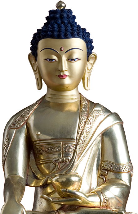 “there Is No Way To Happiness - Lord Buddha In Meditation (robes Decorated With Auspicious (636x697), Png Download