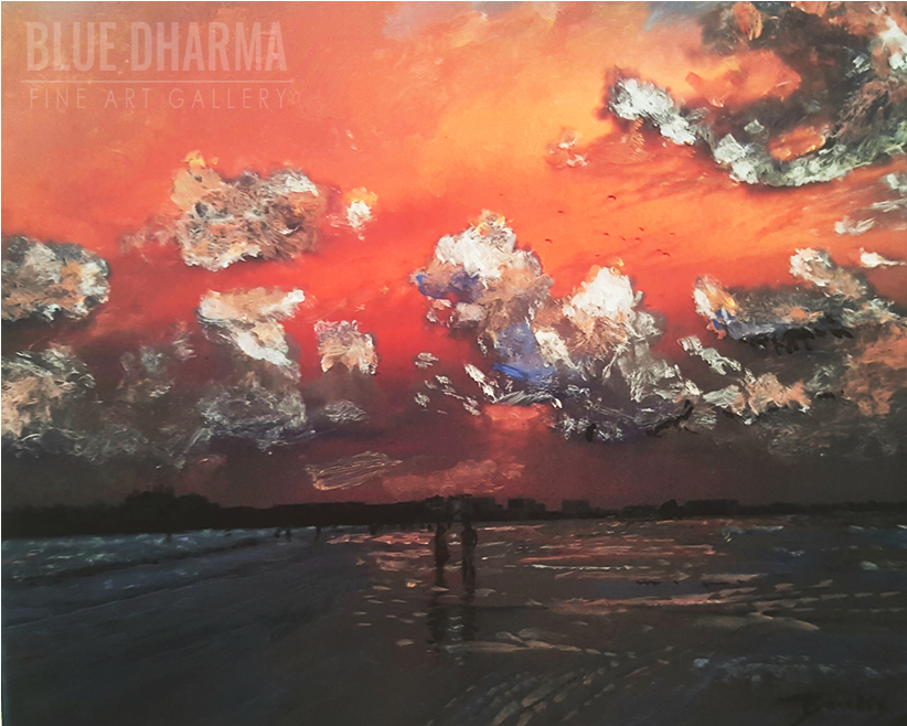 Siesta Key Sky - Modern Art (1086x724), Png Download