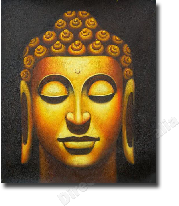 Seven Living Room Decorating And Concept - Golden Buddha Painting On Canvas (700x800), Png Download