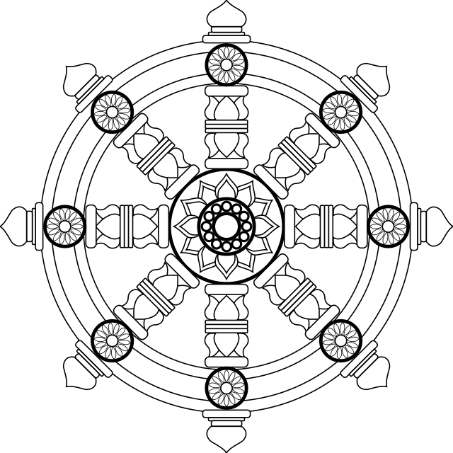 The Insignia For Buddhist Chaplains In The United States - Rueda De Dharma Vector (640x640), Png Download