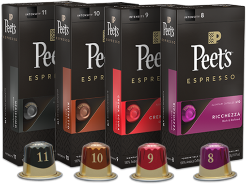 Espresso Capsules Sampler - Peet's Coffee Espresso Capsules Variety Pack (720x540), Png Download