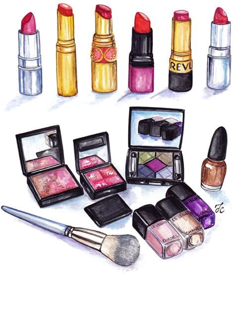 Mac Cosmetics Drawing Lip Gloss Illustration - Wife On Leave Varanasi Menu (550x753), Png Download