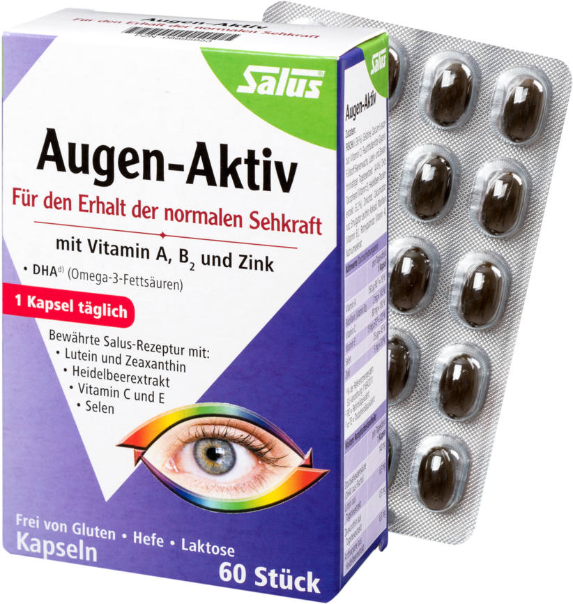 Salus Eye Active, 60 Capsules, 54,6g (1000x1001), Png Download