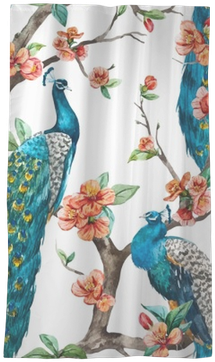 Watercolor Vector Peacock Pattern Sheer Window Curtain - Timaş Yayınları : Aşk-ı Sükun (400x400), Png Download