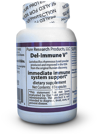 Del Immune V® 60 Capsule Bottle 100mg - Pure Research Products Del-immune V 100mg Capsules, (500x450), Png Download