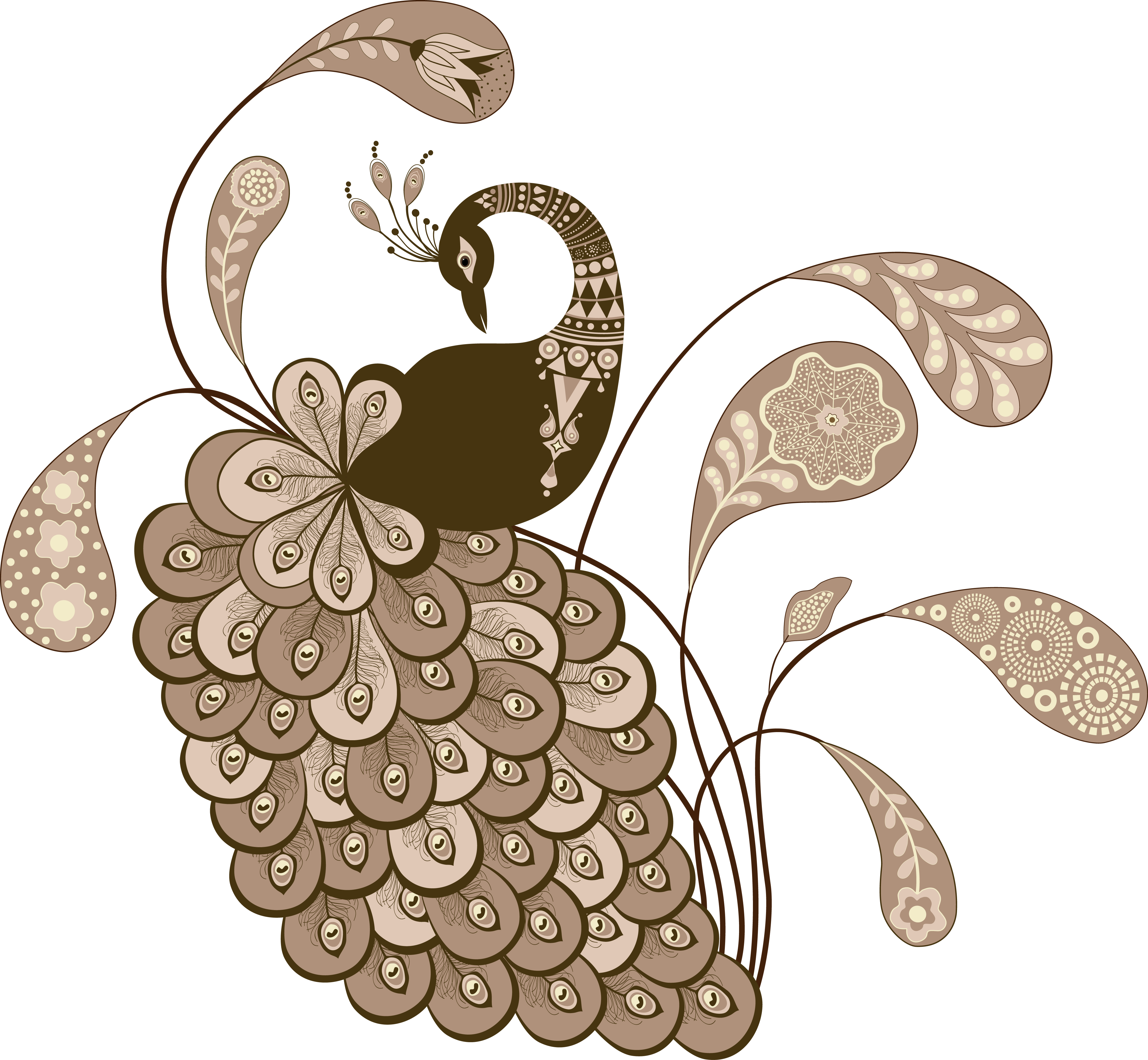 Leaf Clipart Peacock - Redmi 4 Mobile Cover (4376x4044), Png Download