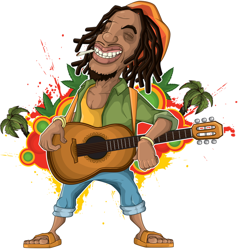 Flute Images - Rastaman Cartoon (764x800), Png Download