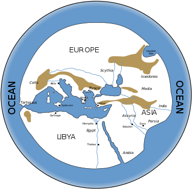 Greek Ethnographer - Ancient Greece View Of The World (400x389), Png Download