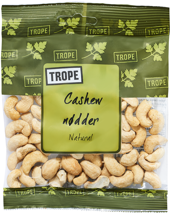 Trope Natural Cashew Nuts - Trope Ristede & Saltede Cashew Nødder 50 G (800x800), Png Download