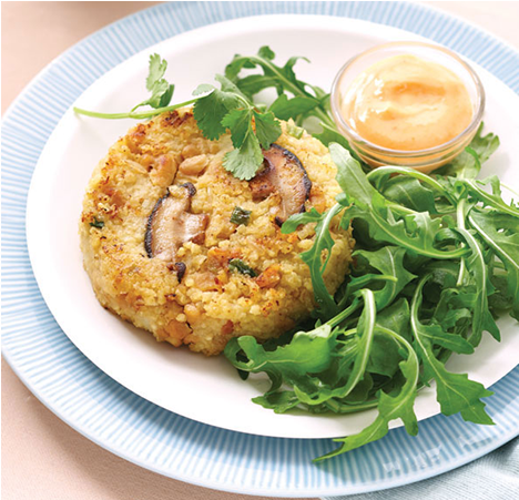 Millet, Tempeh & Mushroom Patties // A Classic Macrobiotic - Fritter (700x450), Png Download