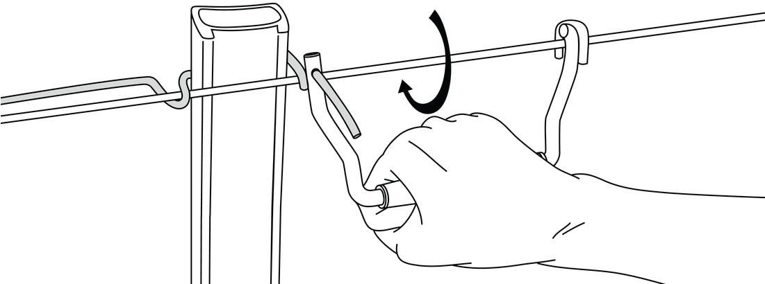 Hook Qt On Fencing Wire - Line Art (1100x550), Png Download