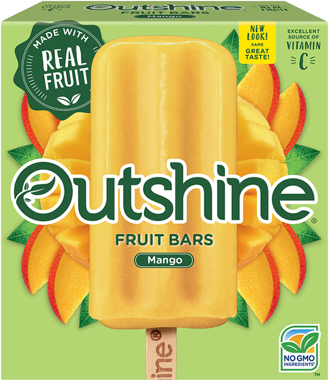 Outshine Mango Fruit Bars - Outshine Fruit Bars Mango (750x750), Png Download