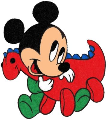 Baby Mickey Mouse Tattoo Photo - Baby Mickey Mouse In Red (371x400), Png Download