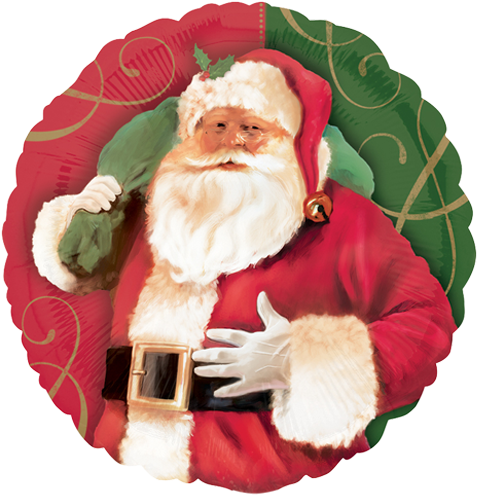 18" Traditional Father Christmas Foil Balloon - Amscan Santa Claus Balloon - 18 Inch Foil (500x500), Png Download