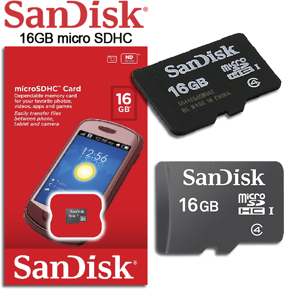 Download Sandisk 16gb Micro Sdhc Memory Card - Sandisk 16gb Class 4 ...