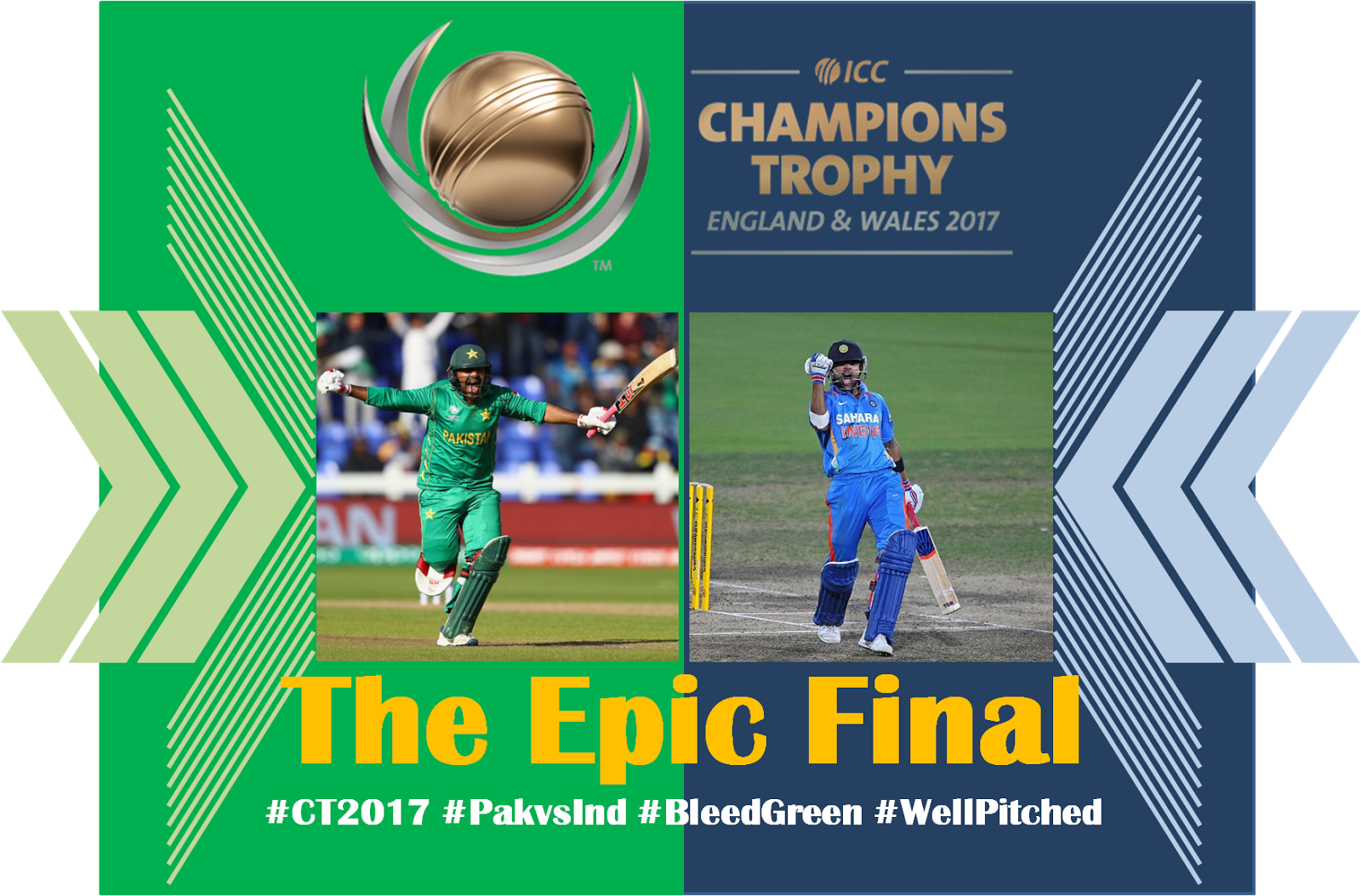 Cricket Doesn't Get Bigger Than Pakistan Vs India - Icc Champions Trophy 2017 Inghilterra Tee Blu Medium (1600x1054), Png Download