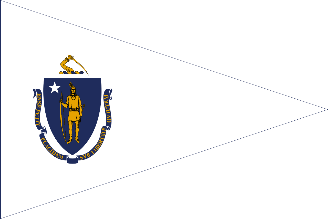 Flag Of The Governor Of Massachusetts - Massachusetts State Flag (1280x853), Png Download