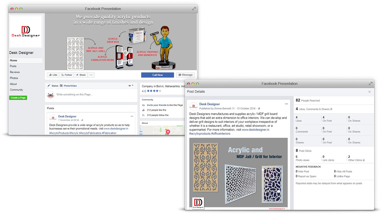 Facebook Profile Desk Designer Has Spread Its Existence - Workstation (1224x718), Png Download
