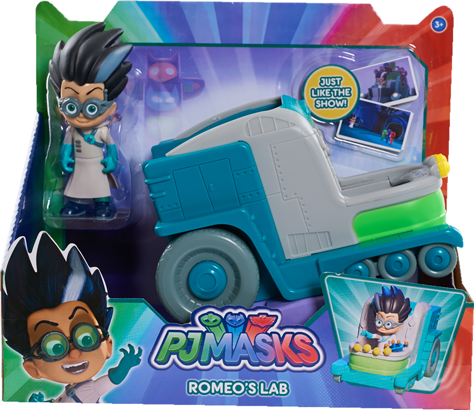 Pj Masks Vehicle - Pj Masks Romeo's Lab - Vehicle & Figure (1600x1600), Png Download