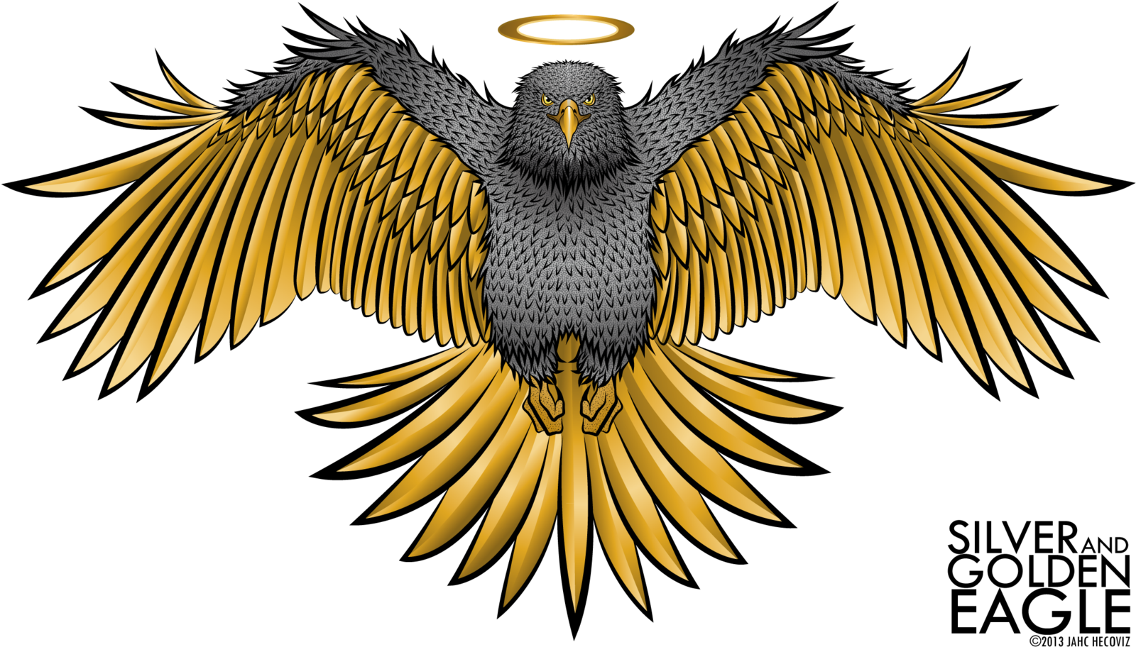 Silver And Golden Eagle By Jahcz On Deviantart Graphic - Red-tailed Hawk (1600x956), Png Download