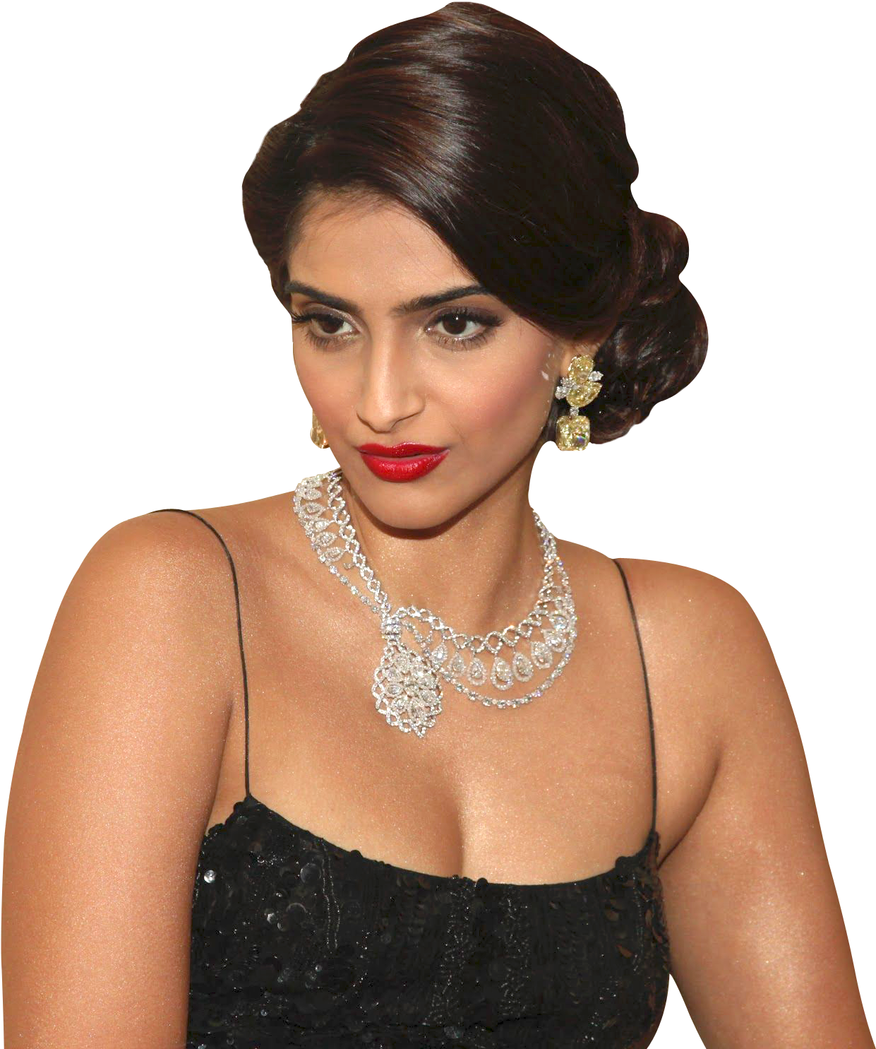 Sonam Kapoor Png Transparent Image X - Hair Bun Sonum Kapoor (500x580), Png Download