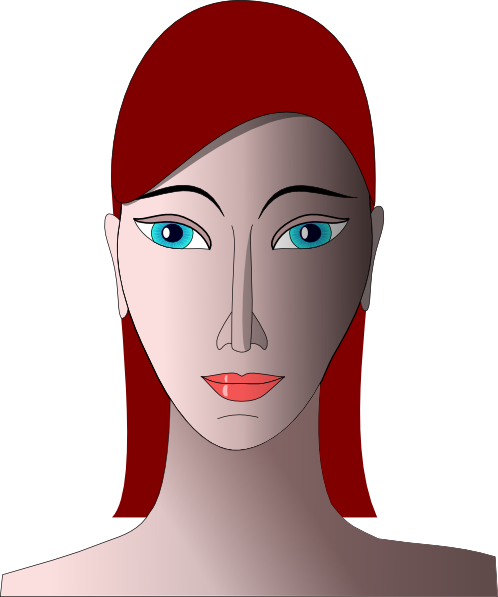 Original Png Clip Art File Woman With Red Hair And (498x597), Png Download