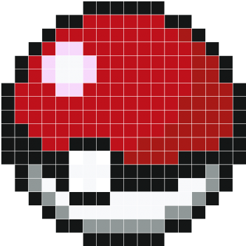 Clip Art Library Stock Pokeball Grid For I Minecraft - Pokeball Pixel Art (350x450), Png Download