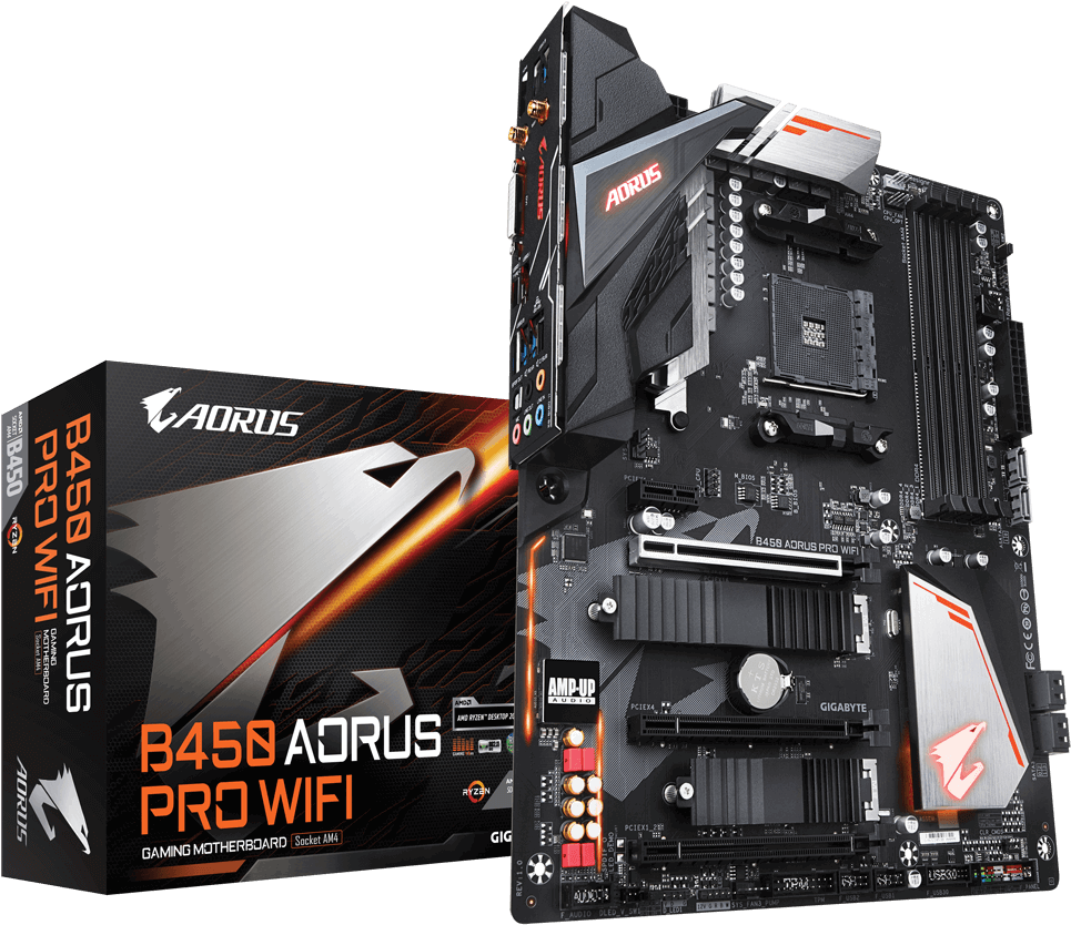 B450 Aorus Pro Wifi - Gigabyte B450 Aorus Pro Wifi (1000x1000), Png Download