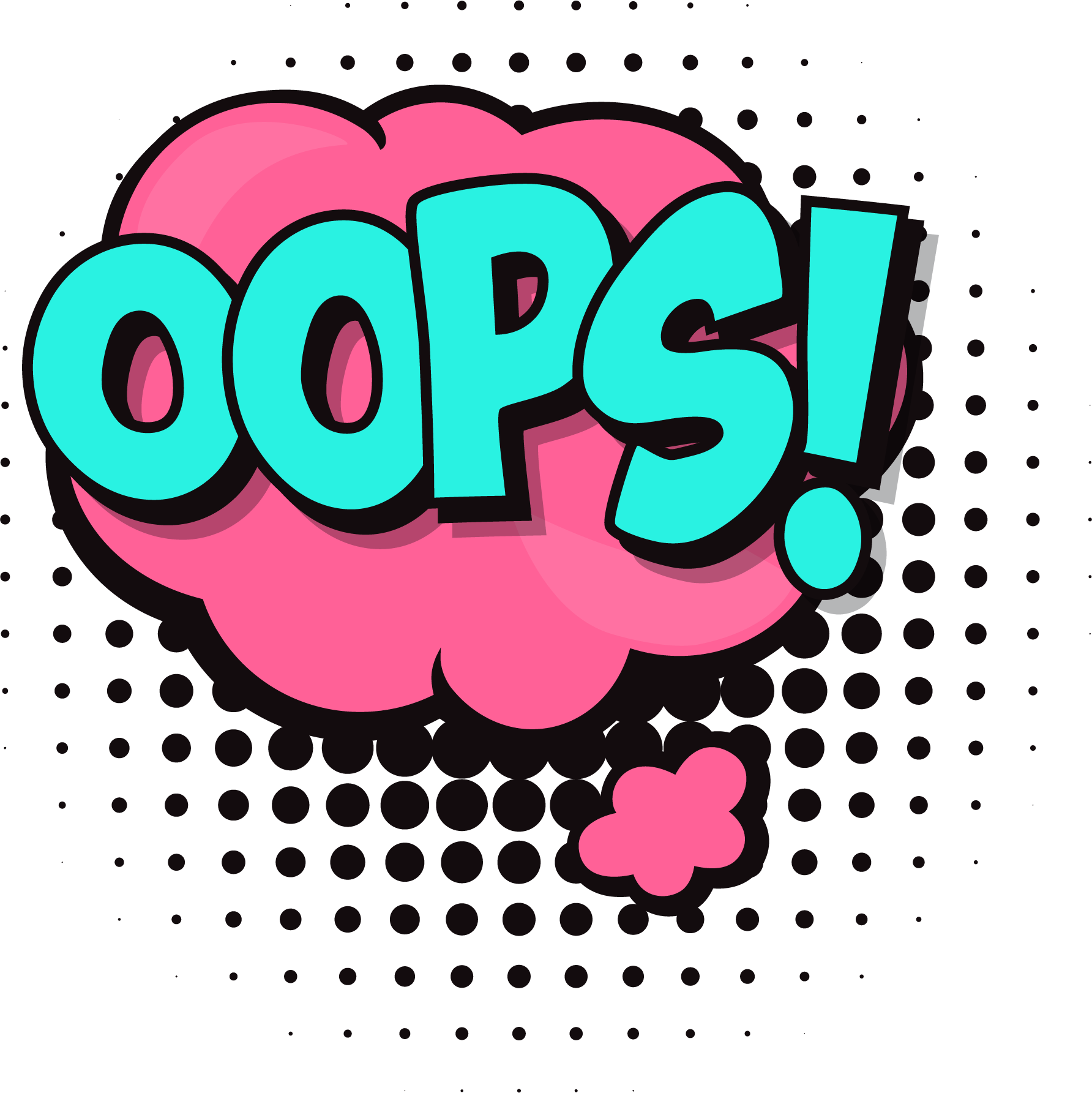 Oops Speech Bubble Png - Oops Speech Bubble Badge Button Badge (1784x1785), Png Download