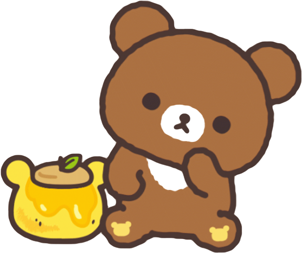 Honey Kawaii Cute Bear Brown Sweet Freetoedit - Rilakkuma Png (1034x932), Png Download