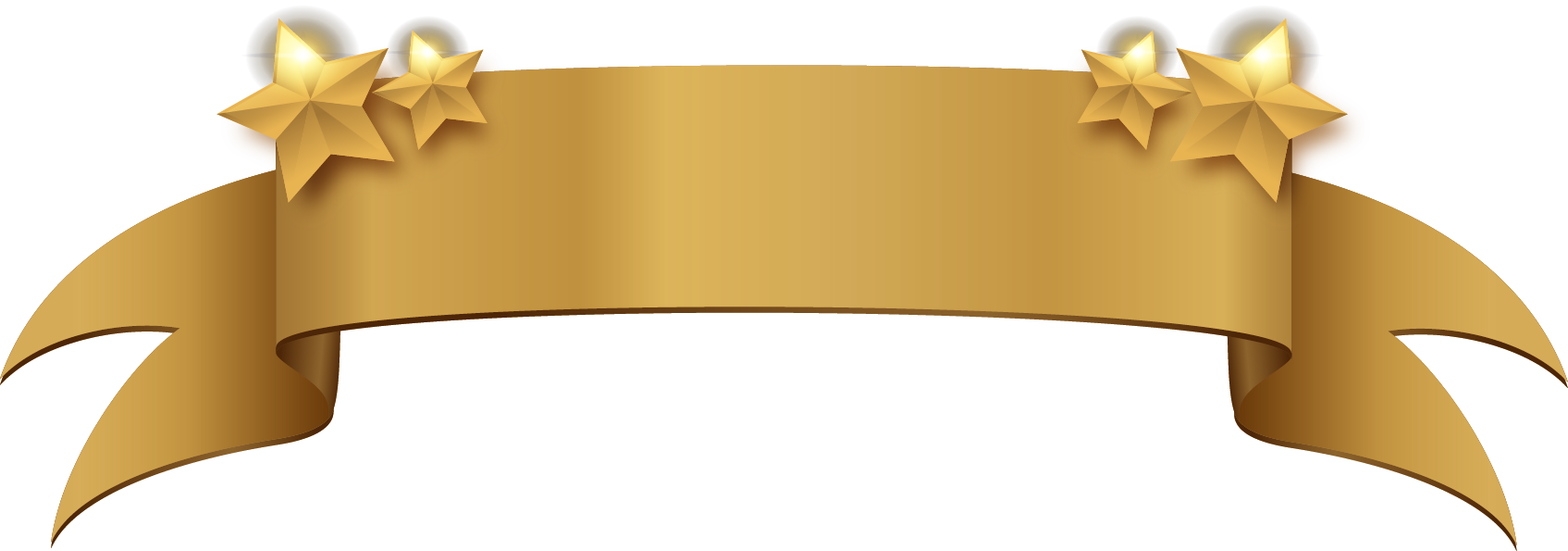 Golden Clipart Title Banner - Gold Banner Ribbon Png (1695x595), Png Download