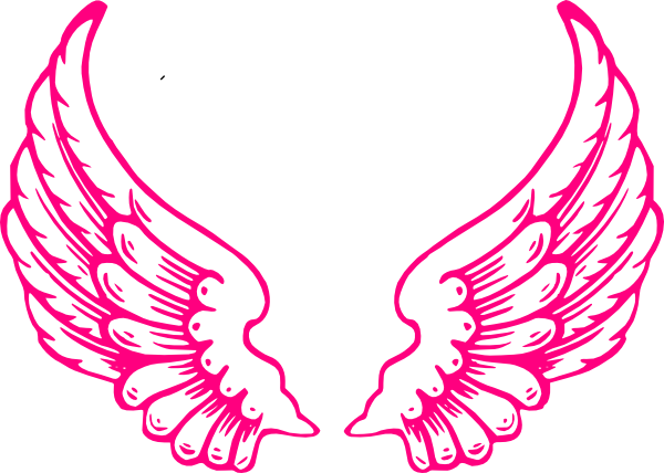 Small - Pink Angel Wings Clip Art (600x428), Png Download