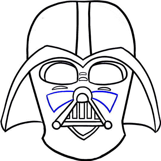 How To Draw Darth Vader In A Few Easy Steps - Darth Vader Drawing Simple (678x600), Png Download