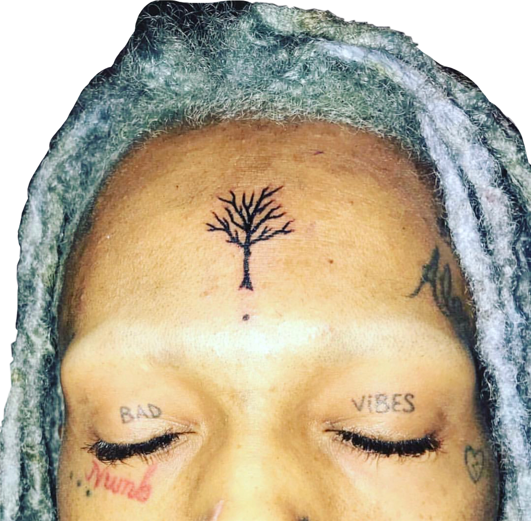 Xxxtentacion Badvibes Numb Alone Trap Depression Fucklo - Xxx Tentacuon Forhead Tattoo (1044x1024), Png Download