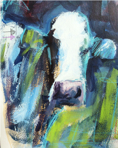 Eileen Blue Cow - Modern Art (800x480), Png Download