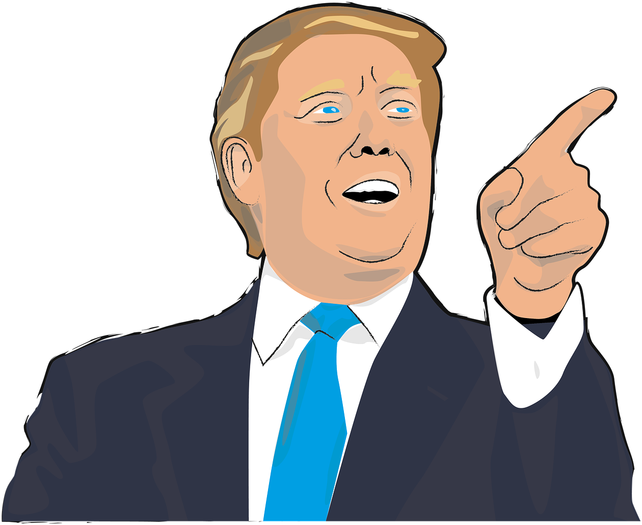 Can Facebook Data Predict Your Political View Yes, - Trump Dibujo Png (1280x1225), Png Download