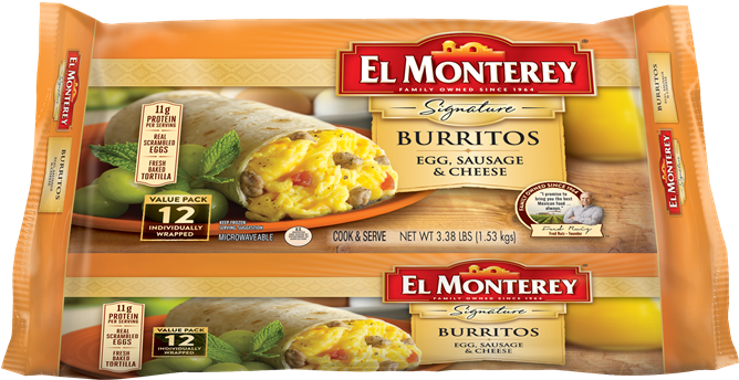 Click To Zoom - El Monterey Bean And Cheese Burrito (700x378), Png Download