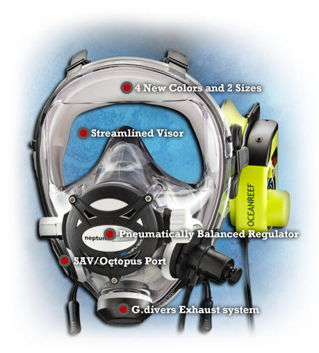Divers Integrated Diving Mask And Underwater Communications - Neptune Space G Divers (459x508), Png Download