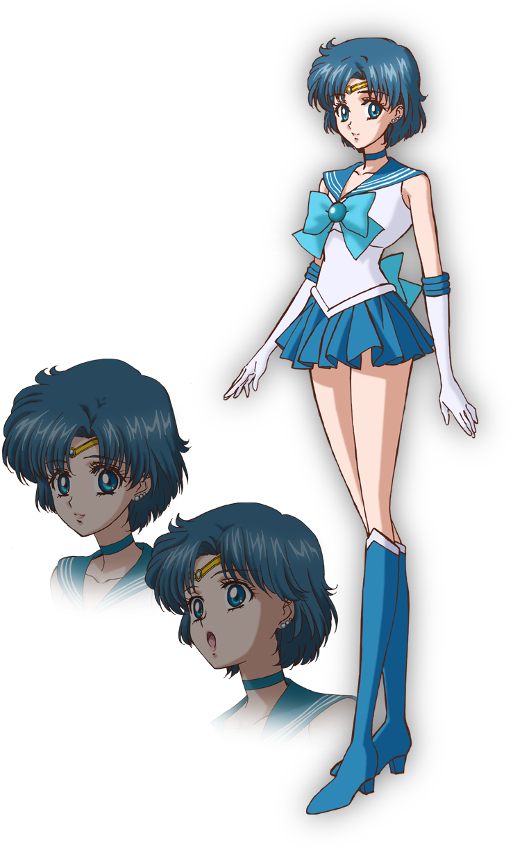 Clip Free More Character Art From The New Sailor - Sailor Moon Crystal Sailor Mercury (880x1224), Png Download