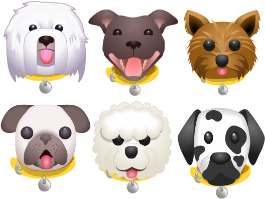 Several Of The New Dog Emoji Icons - German Shepherd Face Emoji (600x466), Png Download