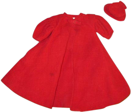 Vintage Barbie Red Flare Coat And Hat - Polarn O. Pyret (427x427), Png Download