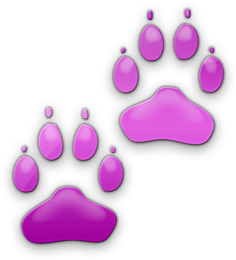 Neon Clipart Dog Paw - Purple Dog Paw Prints (420x420), Png Download