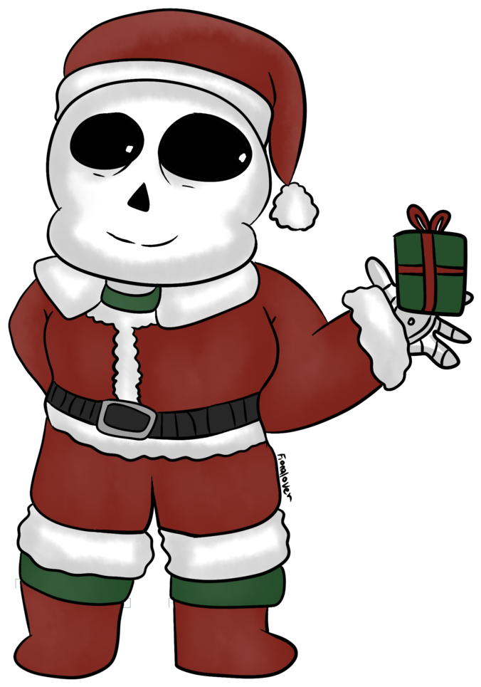 Clip Art Free Library Sans Wishes Merry Gift By Torivic - Sans Undertale Christmas (800x989), Png Download