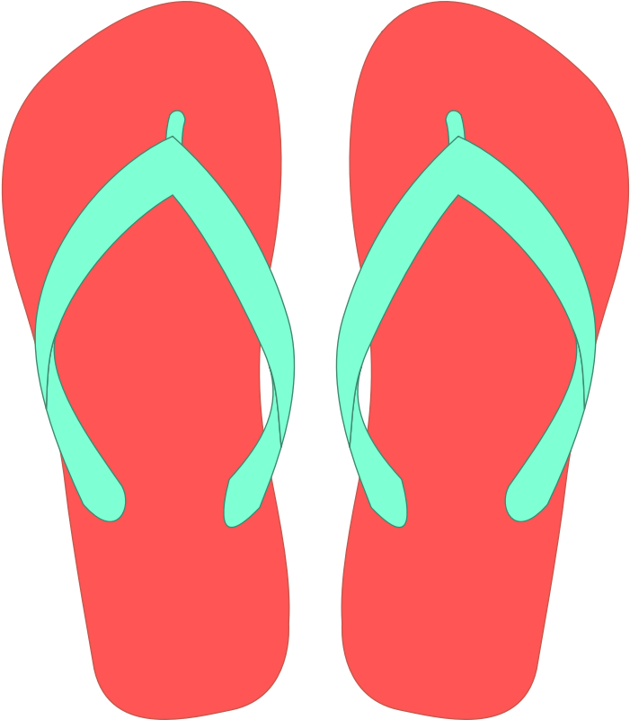 Flip Flops Clip Art Clothes Clipartcow Clipartix - Flip Flops Clip Art (800x800), Png Download