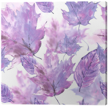 Watercolor Leaves Seamless Autumn Background Canvas - Watercolor Painting (400x400), Png Download